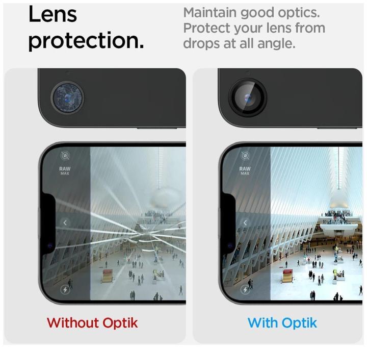 Actual product image Spigen Optik Pro EZ Fit iPhone 16e Lens Protector (2 Piece, Apple iPhone 16e)