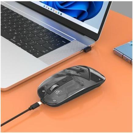Produktbild Manhattan MH Transparent 4D mouse, Black (Kabellos)