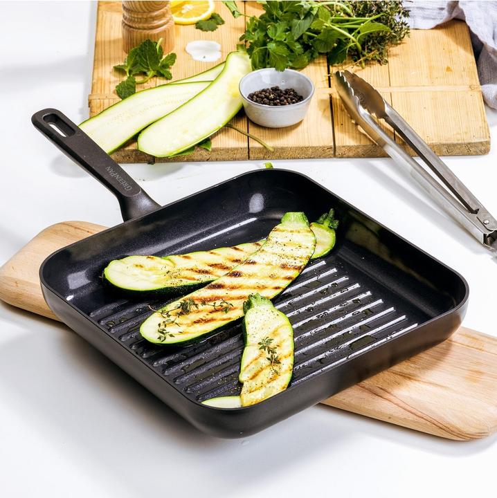 Actual product image Greenpan Memphis grillpan 28cm - zwart - inductie - PFAS-vrij (28 cm, Grill pan, Aluminium)