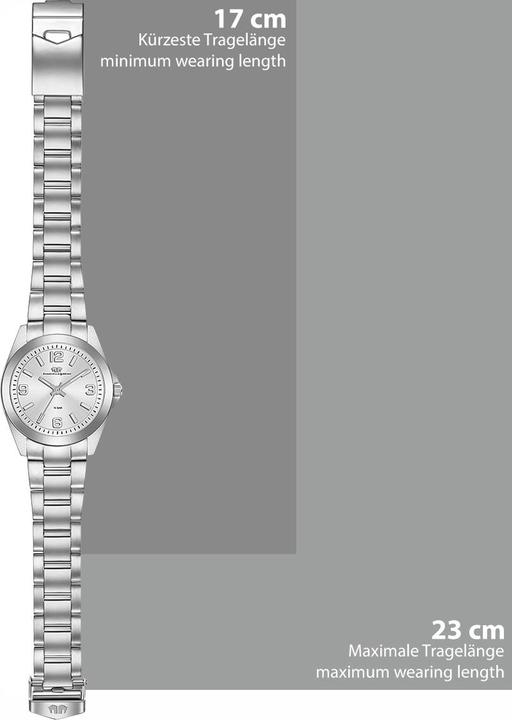 Immagine prodotto Orologio al quarzo da donna Majestia in acciaio inox argento - 32444 (Orologio da polso analogico, 37.50 mm)