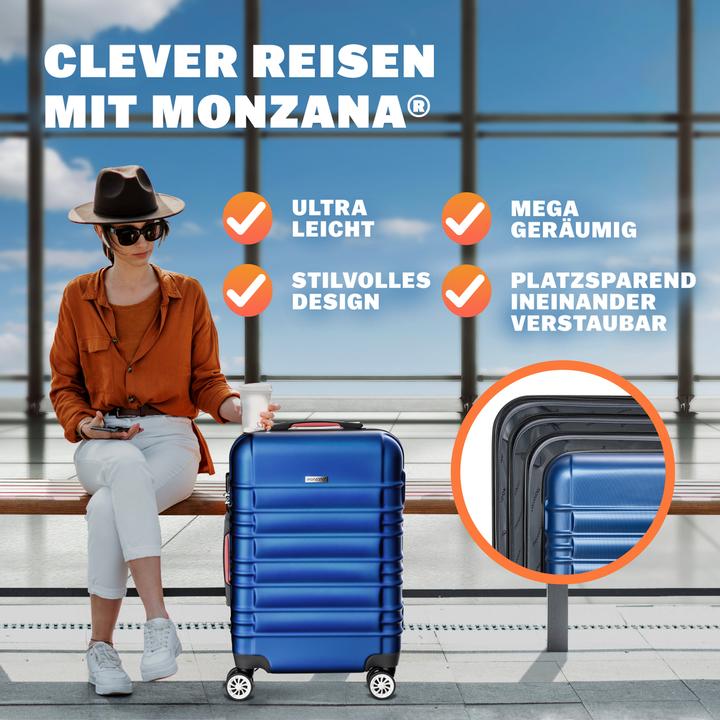 Immagine prodotto Monzana Hartschalenkoffer (120 l, Bagaglio a mano (fino a 50 litri), M (50 - 90l), L (90 - 115l))
