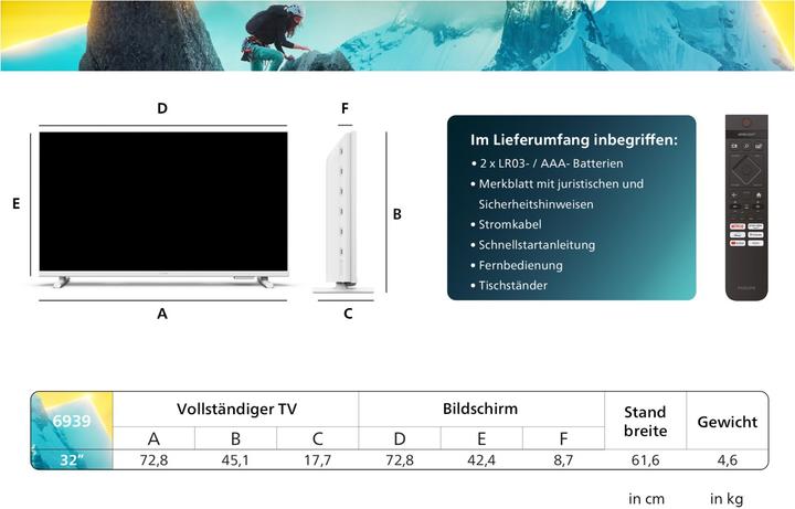 Immagine prodotto Philips 32PFS6939/12 (32", LED, Full HD, 2024)