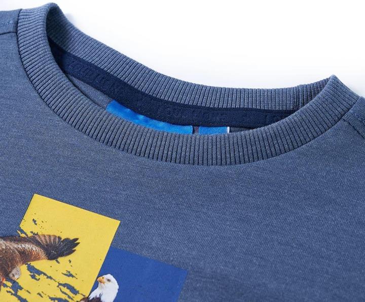 Immagine prodotto VidaXL Camicia da bambino a maniche lunghe blu melange 140,Materiale: 60 (140)
