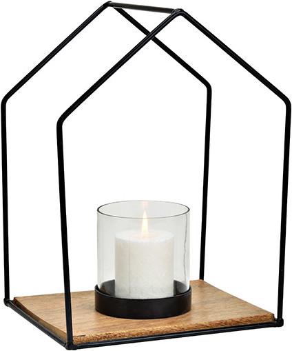 Image du produit G. Wurm Maison de lanterne en métal/verre noir (L/H/P) 26x