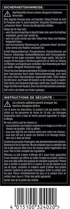 Valeurs nutritives et ingrédients Syoss Coloration permanente (1-4 Bleu-noir)