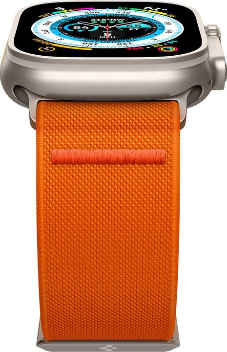 Actual product image Spigen Fit Lite Band for Apple Watch Series 42, 44, 45, 49 mm - orange (42 mm, 44 mm, 45 mm, 49 mm, Nylon, Fabric, Stainless steel)