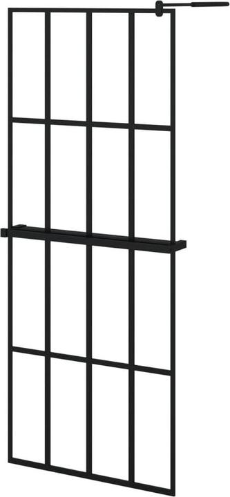 Image du produit VidaXL Duschwand mit Ablage für Walk-In-Dusche Schwarz 90x195 cm ESG (90 cm, 90 cm, 195 cm)