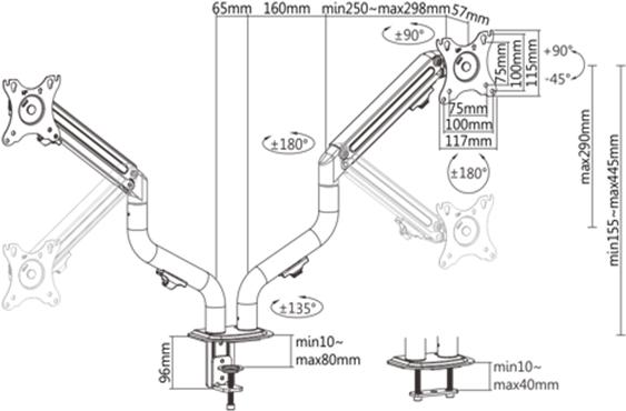 Actual product image Gembird MA-DA2-02 (Table, 32")
