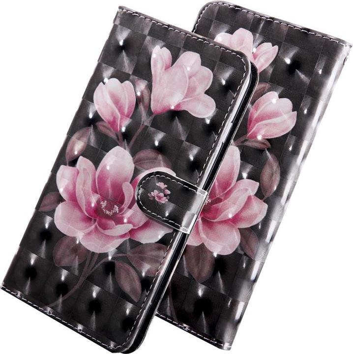 Productafbeelding Cover-Discount iPhone SE / 8 / 7- Leren Hoesje Lotus Glitter Effect (Apple iPhone 8, Apple iPhone 7, Apple iPhone SE (2e generatie))