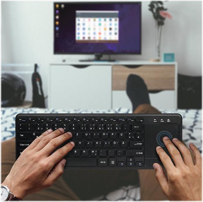 Immagine prodotto LogiLink Tastiera wireless con touchpad, 2,4 GHz, nero (DE, Senza fili)