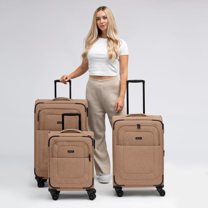 Immagine prodotto Redolz Essentials 12 THREE SET Set di valigie a 4 ruote Set di valigie a 3 pezzi con piega elastica (201 l, XL (da 115l))