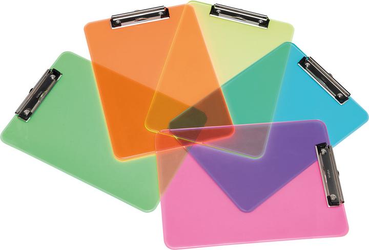 Image du produit Maul Planchette à pince fluo, DIN A4, jaune transparent en plastique, pince plate nickelée (22,6 x 31,8 cm)