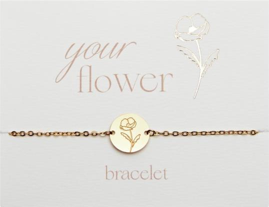 Immagine prodotto HCA Armband - "Your Flower" - Edelstahl vergoldet - Mohnblume (Acciaio inossidabile)