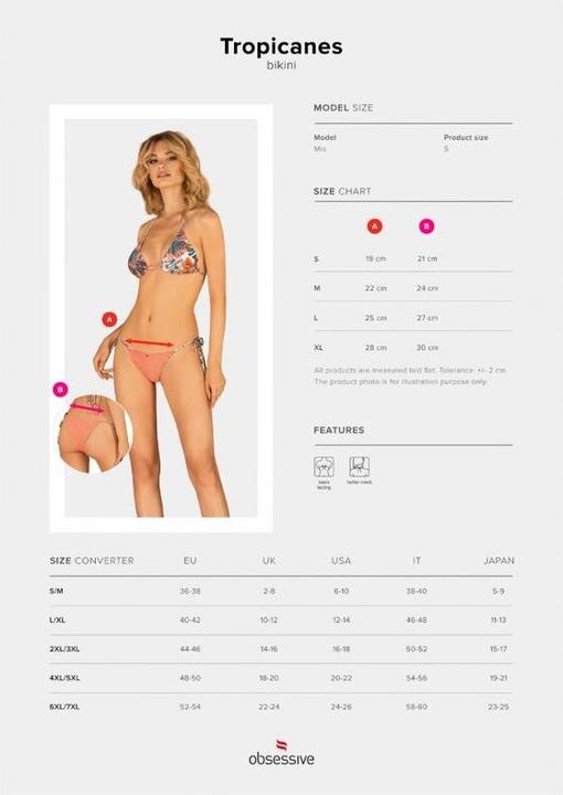 Actual product image Obsessive OB Tropicanes bikini pink M (M)