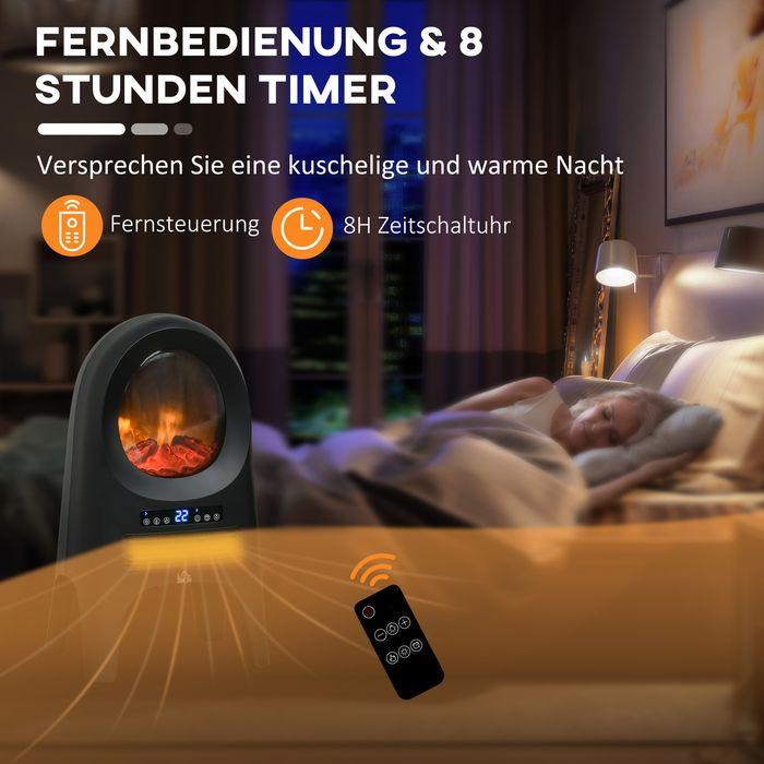 Produktbild Swisshandel24 3 Modi Keramik Heizlüfter mit Timer 2000 W Elektroheizung mit LED-Flammen und Überhitzungs- und Kipp (2000 W)