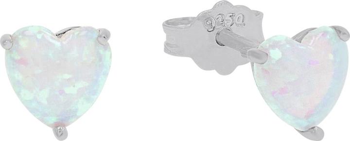 Amor Ohrschmuck für Damen, 925 Sterling Silber, Schmuckstein synth. | Herz (Silber 925)
