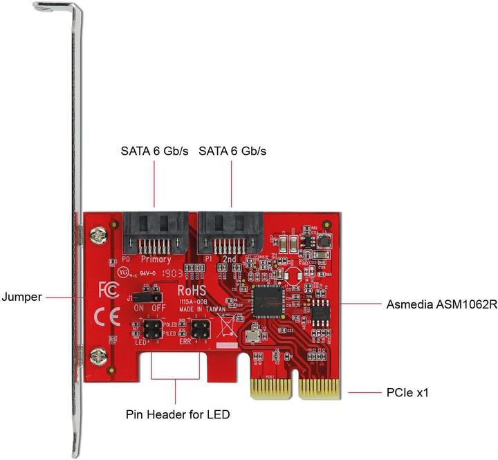 Produktbild Delock PCI-Express - 2 Port SATA, mit RAID