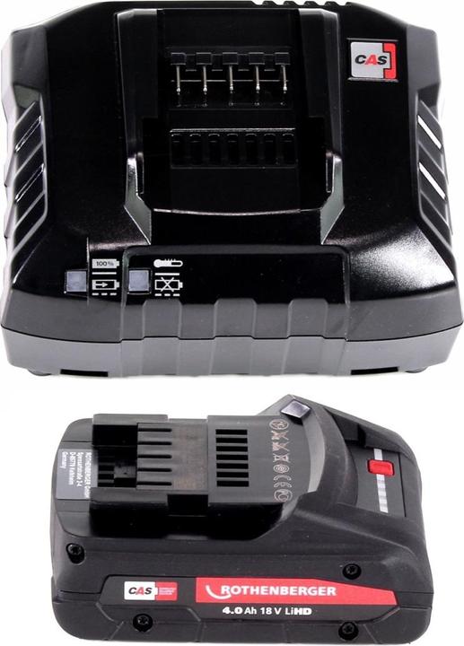 Produktbild Rothenberger Akku Set 18V LiHD mit 1x Akku 4,0Ah ( 1000002548 ) + Ladegerät ( 1000001654 ) (18 V)