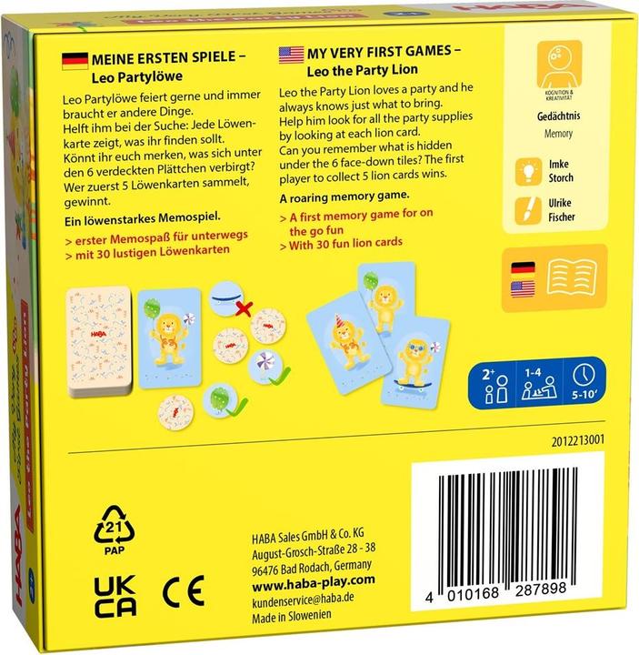 Actual product image Haba Meine ersten Spiele To Go Leo Partylöwe (German, English)