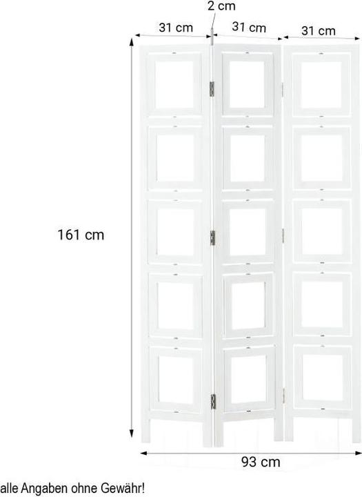 Produktbild Greendeco 3 fach Paravent Raumteiler Holz Trennwand in natur Foto Fotowand