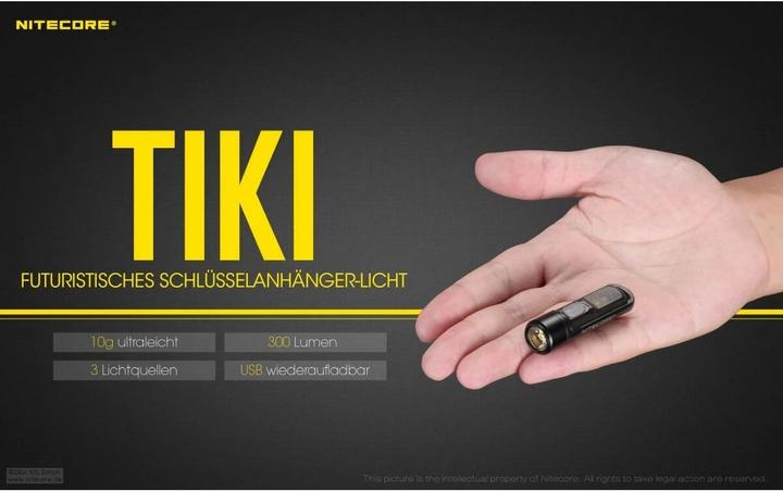 Productafbeelding Nitecore TIKI UV Sleutelhanger Lamp (5.60 cm, 300 lm)