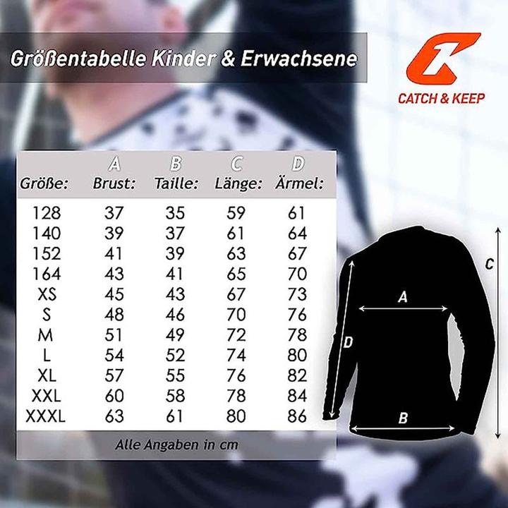Immagine prodotto Catch & Keep Maglia Protezione Portieri Taglia M Bianco-Nero Maglia Portiere Calcio Top (M)