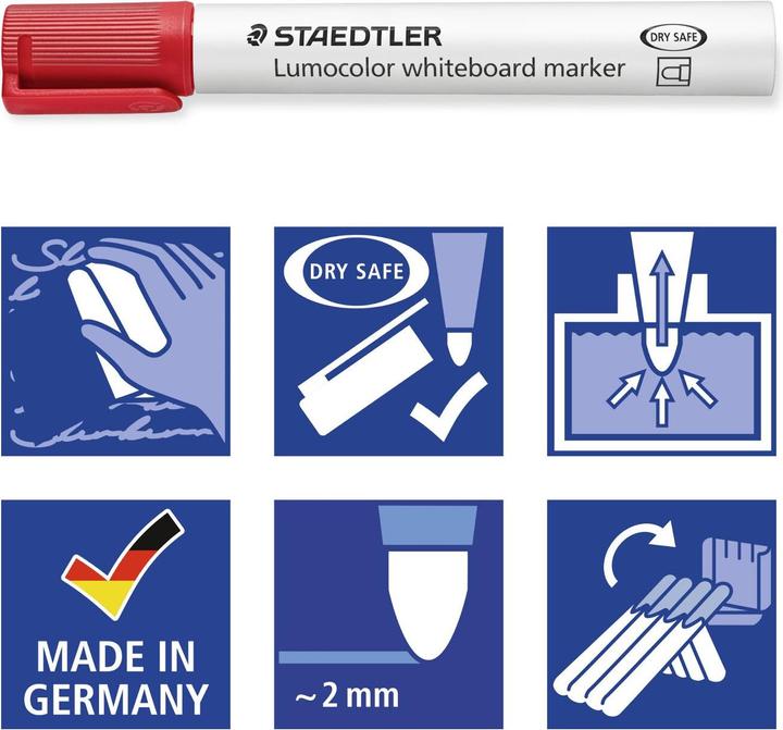 Image du produit Staedtler Lumocolor whiteboard marker 351 pointe ogive, produit unique, vert clair (Vert clair, 2 mm, 1 x)
