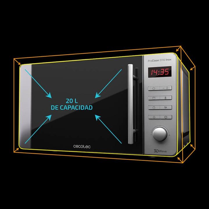 Produktbild Cecotec MICROONDAS 20L CON GRILL PROCLEAN 5110 INOX (20 l)