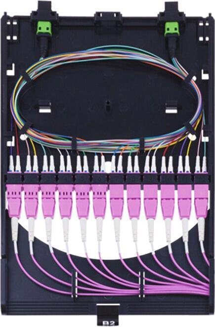 Produktbild BlueOptics HD MPO Kassette 12x LC Duplex UPC 1x MPO 24 Kerne OM4 AF