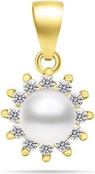 Brilio Silver - Charming pearl pendant with zircons PT88Y