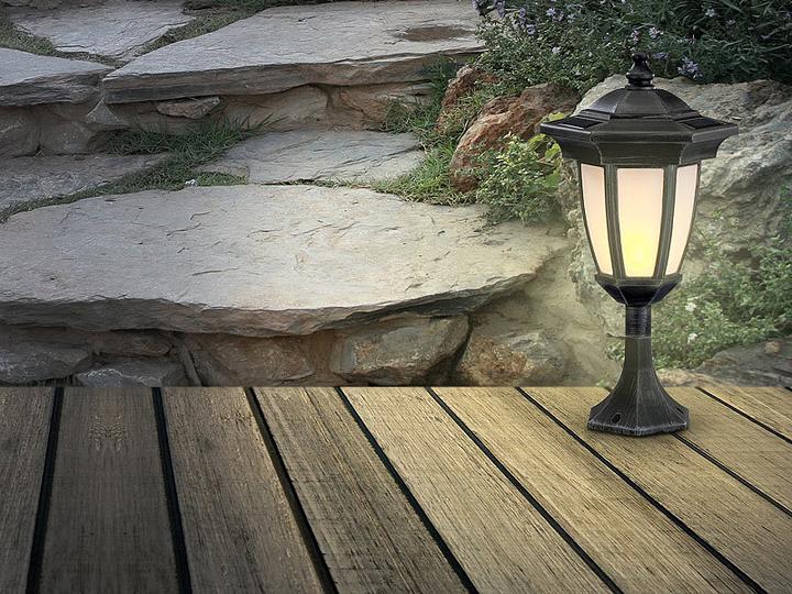Actual product image Lunartec Solar LED Stand & Wall Lantern with Flame Effect (IP44)