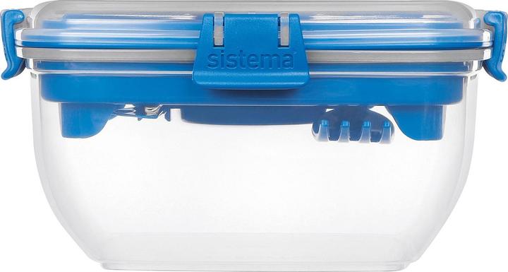 Actual product image Sistema Salad box to go with cutlery 1,1 l 16,5x16,5x8,5cm assorted colors