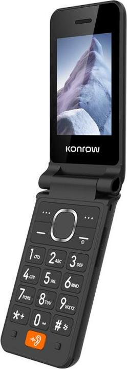 Actual product image Konrow Senior Flip (4G - 2.8" - With Charging Station) Black (2.80", 4G)