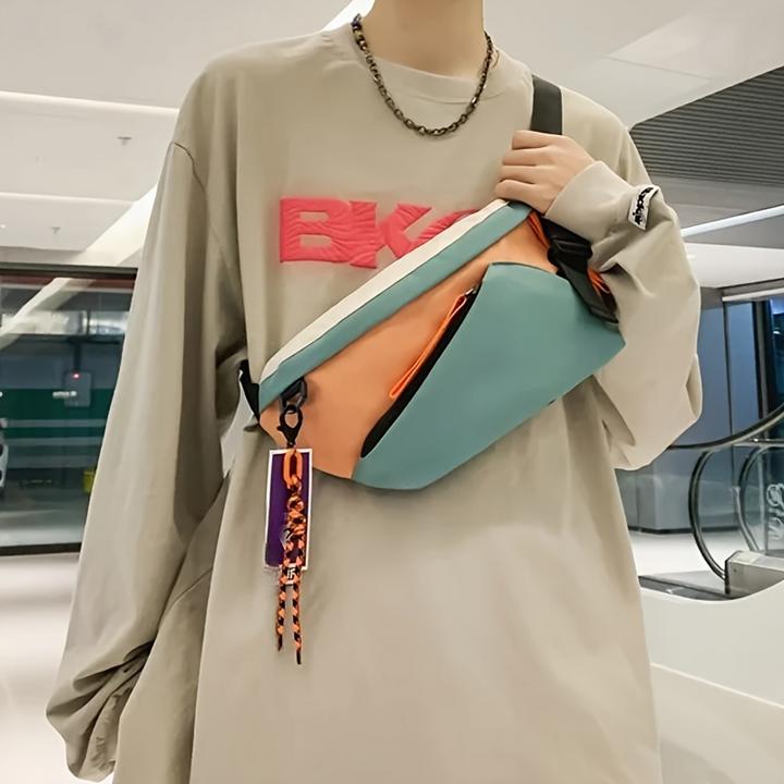 Actual product image Only-Bags.Store Casual chest bag with pendant, street style shoulder bag crossbody bag, multifunctional hip bag