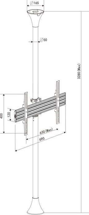 Produktbild Multibrackets HAGOR - Befestigungskit (Boden-zu-Decke-Befestigung) für LCD-Display - Chrom - B (65", 30 kg)