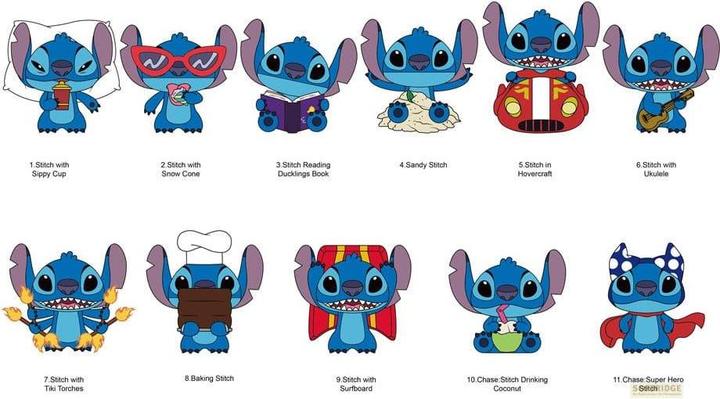 Actual product image Monogram Int. Lilo & Stitch 3D PVC bag tags Series 7 Display (24)