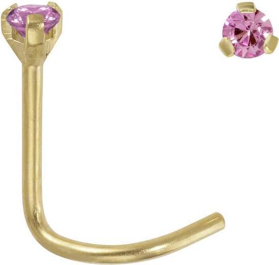 Bijouteria Nasenpiercing (Titan, PVD Beschichtung (goldfarbig), Zirkonia)