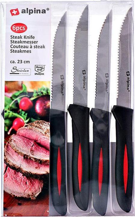 Image du produit alpina Couteau à steak 6pcs 22.8cm SS/PP (6 pièce(s), Couteau)