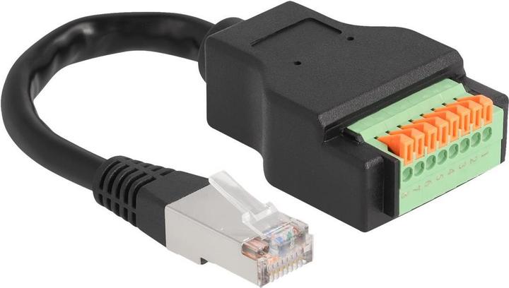 Image du produit Delock Câble RJ45 Cat.5e mâle vers adaptateur de bloc terminal avec bouton-poussoir 15 cm