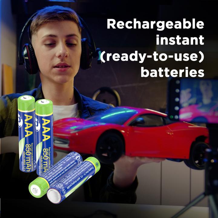 Actual product image Energenie Rechargeable AAA instant batteries (ready-to-use), 850mAh, 4pcs blister pack (4 pcs., AAA, 850 mAh)