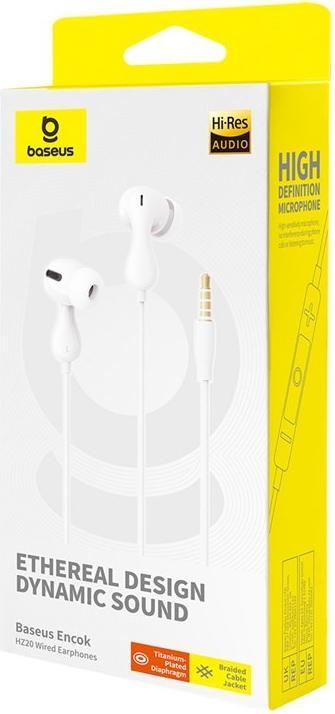 Actual product image Baseus Encok HZ20 Kopfhörer Kabelgebunden im Ohr Anrufe/Musik Weiss (Cable)