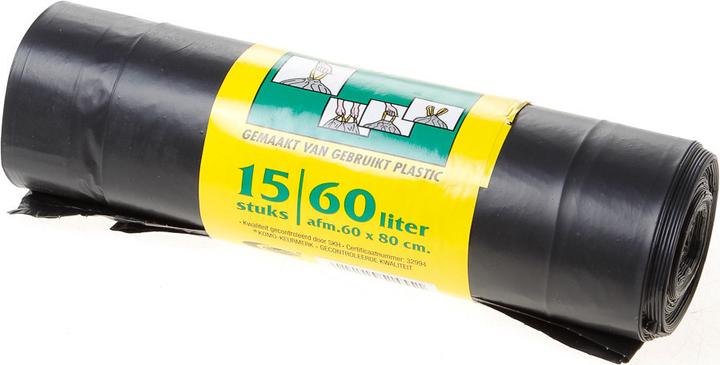 Actual product image Komo Bin liners with drawstring 60x80x0.043 1 roll (15 x, 60 l)