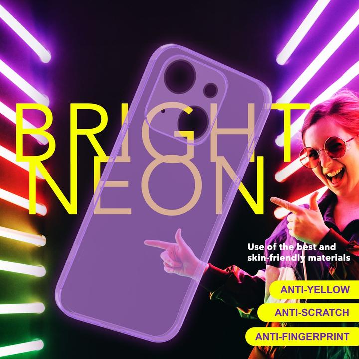 Immagine prodotto Nalia Copertura in silicone trasparente al neon (Apple iPhone 15 Plus)