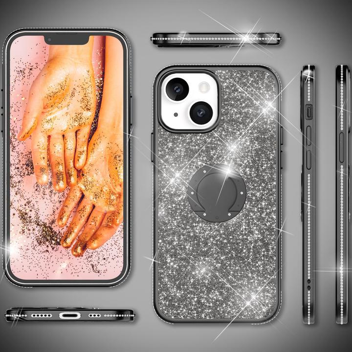 Produktbild Nalia Ring Glitzer Silikon Hülle (Apple iPhone 13 mini)