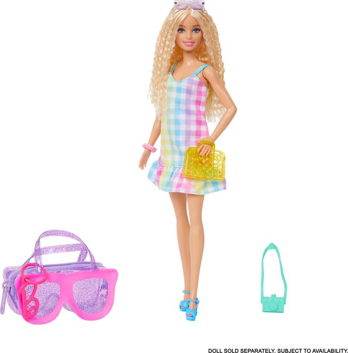 Produktbild Barbie Fashion Kleidung und Deluxe-Tasche mit Zubehör im Thekendisplay