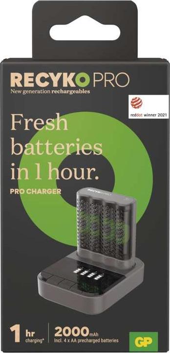 Produktbild GP Batteries GP Nabíječka baterií GP Pro P461 + 4× AA ReCyko Pro + DOCK (1 Stk., 2000 mAh, Ladegerät inkl. Akku)