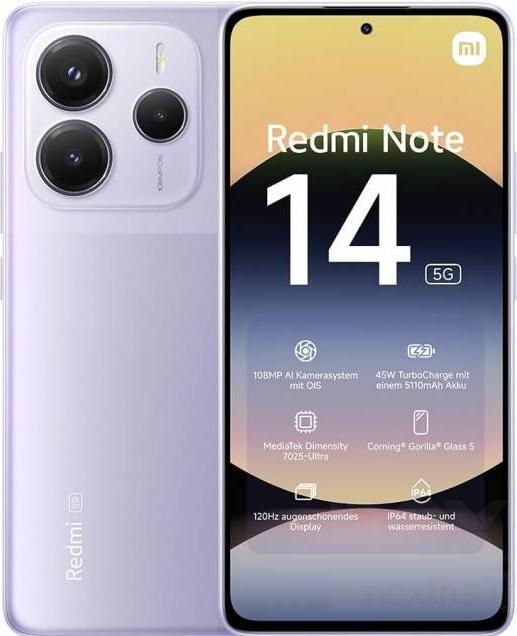 Xiaomi Redmi Note 14 (256 GB, Lavender Purple, 6.67", Doppia SIM, 108 Mpx, 5G)