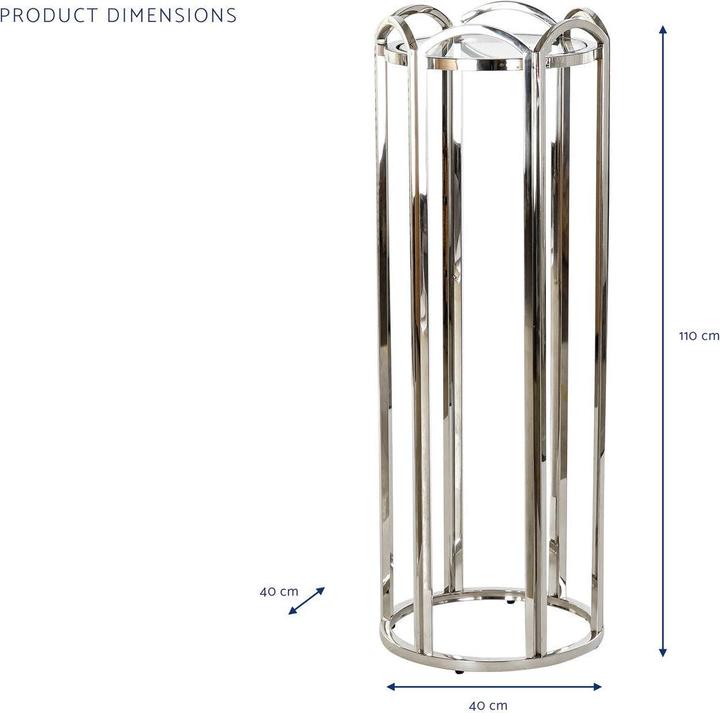 Image du produit DKD Home Decor Side table Crystal Silver Metal 40 x 40 x 110 cm (40 x 40 x 110 cm)