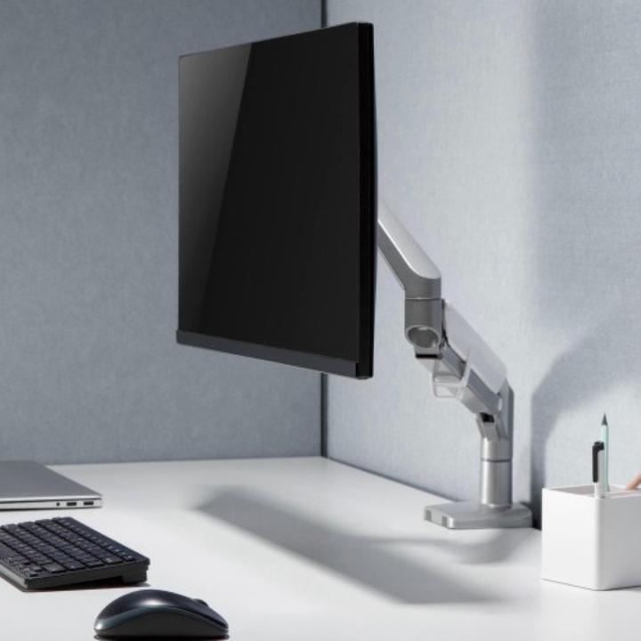 Produktbild Techly Schreibtischhalterung für 1 LCD TV LED 17-32Zoll 43-81cm Klemme Gasfeder weiss (Tisch, 32.01")