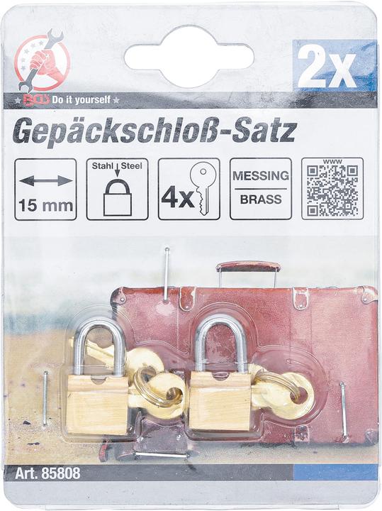 Produktbild BGS Gepäckschloss-Satz 15 mm 2-tlg.